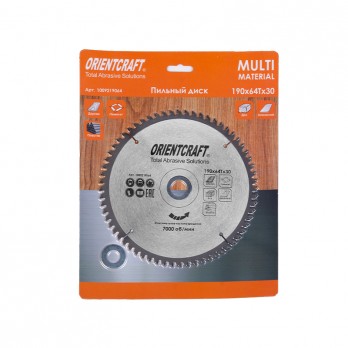 Medienos, aliuminio pjovimo diskas ORIENTCRAFT 190x64Tx30/20/16 mm