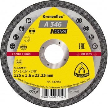 Abrazyvinis metalo pjovimo diskas KLINGSPOR A 346 Extra, 150x1,9x22,23 mm