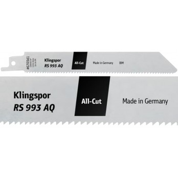 Tiesinio pjūklo pjūkleliai KLINGSPOR RS 993 AQ, 150x19x0,9 mm, universalūs, 5 vnt.