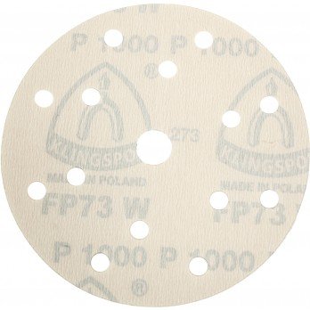Šlifavimo popieriaus diskeliai KLINGSPOR FP 73 WK, 150 mm, 15 skylių, GLS47, su veliūru